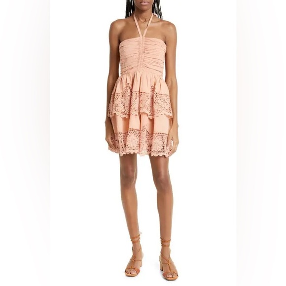 ULLA JOHNSON SAVANNAH LINEN COTTON BLEND AZALEA MINI DRESS SZ 8 NWT 690$ - Picture 5 of 8